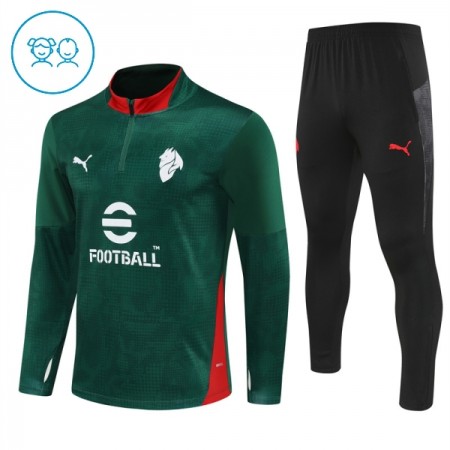 AC Milan Dječji Sweatshirt Za Trening 1/4-Zip 2025-26 Zelena AC Milan Dječji Sweatshirt Za Trening 1/4-Zip 2025-26 Zelena