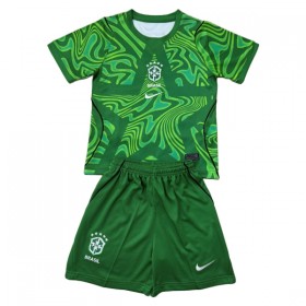 Brazil Golmanski Dječji Domaći Nogometni Dresovi SP 2026 Zelena