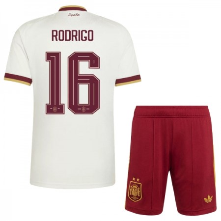 Španjolska 2 Stars Rodrigo 16 Dječji Gostujući Nogometni Dresovi SP 2026 Španjolska 2 Stars Rodrigo 16 Dječji Gostujući Nogometni Dresovi SP 2026