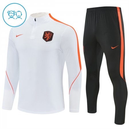 Nizozemska Dječji Sweatshirt Za Trening 1/4-Zip 2026-27 Bijela Nizozemska Dječji Sweatshirt Za Trening 1/4-Zip 2026-27 Bijela