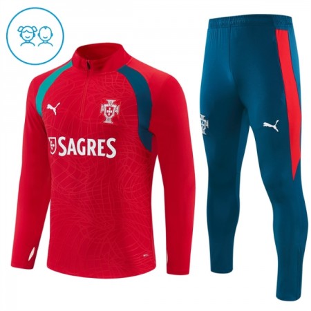 Portugal Dječji Sweatshirt Za Trening 1/4-Zip 2026-27 Crvena Portugal Dječji Sweatshirt Za Trening 1/4-Zip 2026-27 Crvena